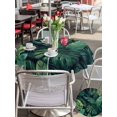 thumbnail image 5 of Outdoor Tablecloth with Umbrella Hole for Patio/Picnic/Party/Camping, Tropical Plants Waterproof Table Cloth Round Cover Washable, Summer Watercolor Green Palm Leaves (Dia 54"), 5 of 8