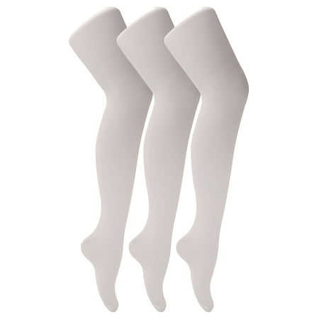 

Sock Snob - 3 Pack Girls 70 Denier Ballet Tights | Kids Soft & Comfort Footed Dance Tights in Pink & White