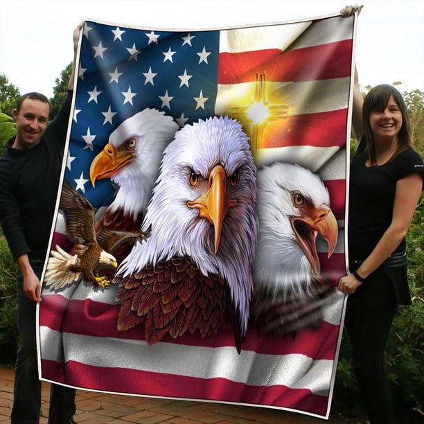 Manta y Edredón Tres Águilas USA Flag, Manta y Edredón Águilas LT10