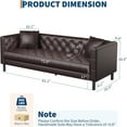 thumbnail image 4 of Leather Couch, 81" Mid-Century Modern Leather Sofa, Chesterfield Sofa with Deep Seats and 2 Pillows, Handmade Button Tufted 3 Seater Sofa, Leather Couch for Apartment, Office, 4 of 6