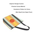 thumbnail image 3 of FORMRS Womens Canvas Tote Bag with Zipper Inner Pocket Shoulder Handbag, Stripes and Circle, 3 of 7