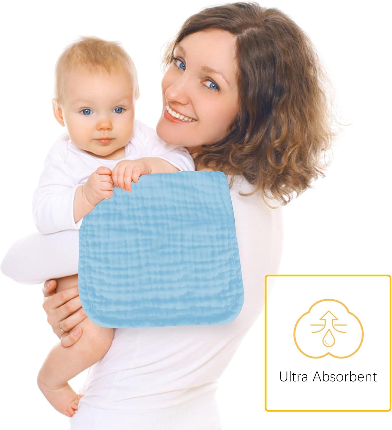 12 Pack Muslin Burp Cloths 100% Cotton Muslin Cloths Large 20''x10'' Extra Soft and Absorbent Baby Burping Cloth