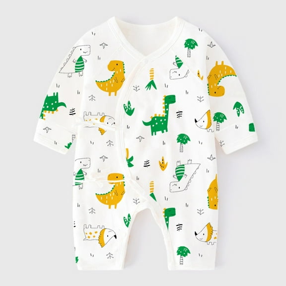 Alkepwun Unisex Baby Cotton Romper Boys Wrap Tie One Piece Jumpsuits Infant Short Sleeve Footless Pajamas Newborn Summer Playsuit Outfit Baby Girl Clothes 0-9M