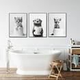 thumbnail image 3 of 3Pcs/Set Funny Bathroom Wall Art Animals Dogs Cats Poster and Prints Toilet Paper Black and White Artwork (Framed canvas) Canvas Paintings for Bathroom Wall Decoration(Framed canvas), 3 of 6