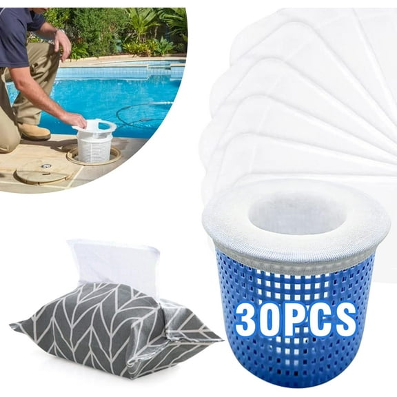 60PCS Pool Skimmer Filter Socks for Above Ground and Inground Pool Skimmer Basket, Pool nets for Cleaning, Ultra Fine Mesh Screen Socks for Pool Skimmer Basket with a Bag for Storage