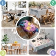 thumbnail image 5 of Purple Yellow Blue Butterfly Pattern Rectangle Tablecloth 60"x102",Waterproof Polyester Rectangle Table Cloth, Wipeable Spillproof Polyester Tablecloth for Dining, Camping, Indoor and Outdoor, 5 of 6