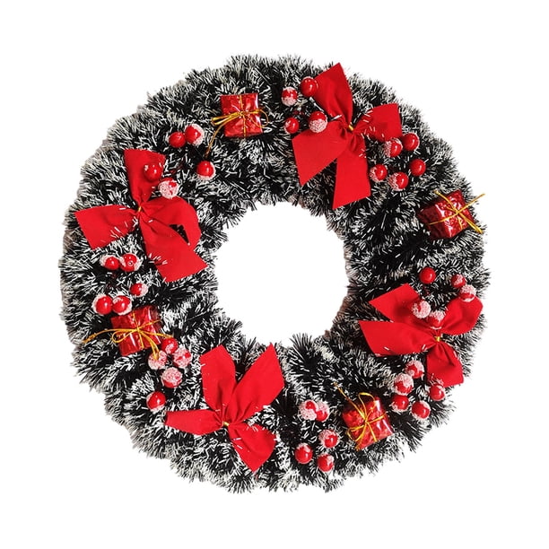 Corona colgante,Corona navideña para puerta delantera,corona artificial,Corona colgante para decoración navideña de puerta y ventana,Corona de Navidad Corona de Navidad de invierno Macarena Corona colgante