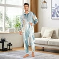 thumbnail image 5 of 1 Piece Adult Onesie Pajamas Cozy & Loose-Fit Sleepsuit Loungewear with Pockets Watercolor Ink Splashes Pattern Large, 5 of 7