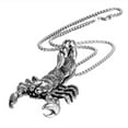 thumbnail image 2 of PAMTIER Men's Stainless Steel Gothic Punk Retro Silver Large Heavy Sideways Scorpion King Claw Biker Charm Pendant Necklace No Chain, 2 of 4