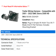 thumbnail image 2 of Trailer Wiring Harness - Compatible with 2001 - 2022 GMC Sierra 2500 HD 2002 2003 2004 2005 2006 2007 2008 2009 2010 2011 2012 2013 2014 2015 2016 2017 2018 2019 2020 2021, 2 of 3
