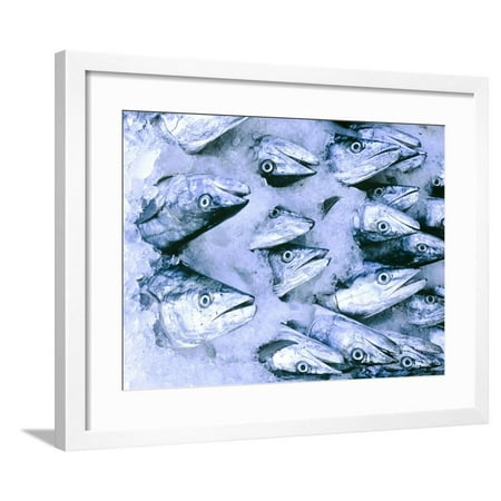 Frozen Fish at the Market in Malpe, Near Udupi, State of Karnataka, South India Framed Print Wall Art By Paul