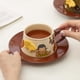 thumbnail image 2 of Platillo de taza de café de cerámica - Taza de té de la tarde vintage de boda, 2 of 5