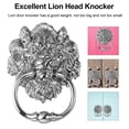 thumbnail image 2 of Antique Lion Head Door Knocker Front Door Handle Silver Tone Pull Ring, 2 of 6