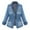 Blue, variant on MaFYtyTPR Women's Denim Coat Plus Size Fashion Femal Solid Color Zipped Pocket Slim Denim Outwear Tops Blue L