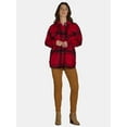 thumbnail image 4 of Time and Tru Women's Plaid Button Front Shacket, XS-XXXL, 4 of 5