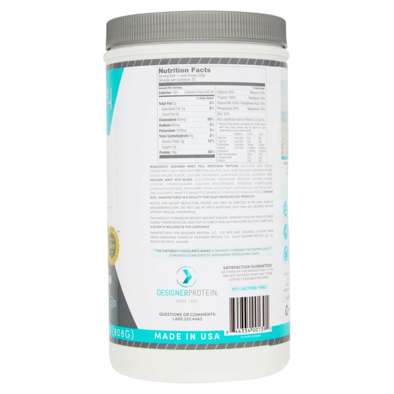Designer Whey Chocolate Whey Protein Powder 908 G informacionpublica