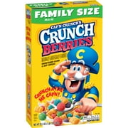 Cap'n Crunch Sweetened Corn & Oat Cereal Crunchy Berries Naturally & Artificially Flavored, 20.5 oz box
