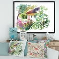 thumbnail image 2 of Designart 'Rural Village House On A Green Summer Day' Traditional Framed Canvas Wall Art Print, 2 of 5