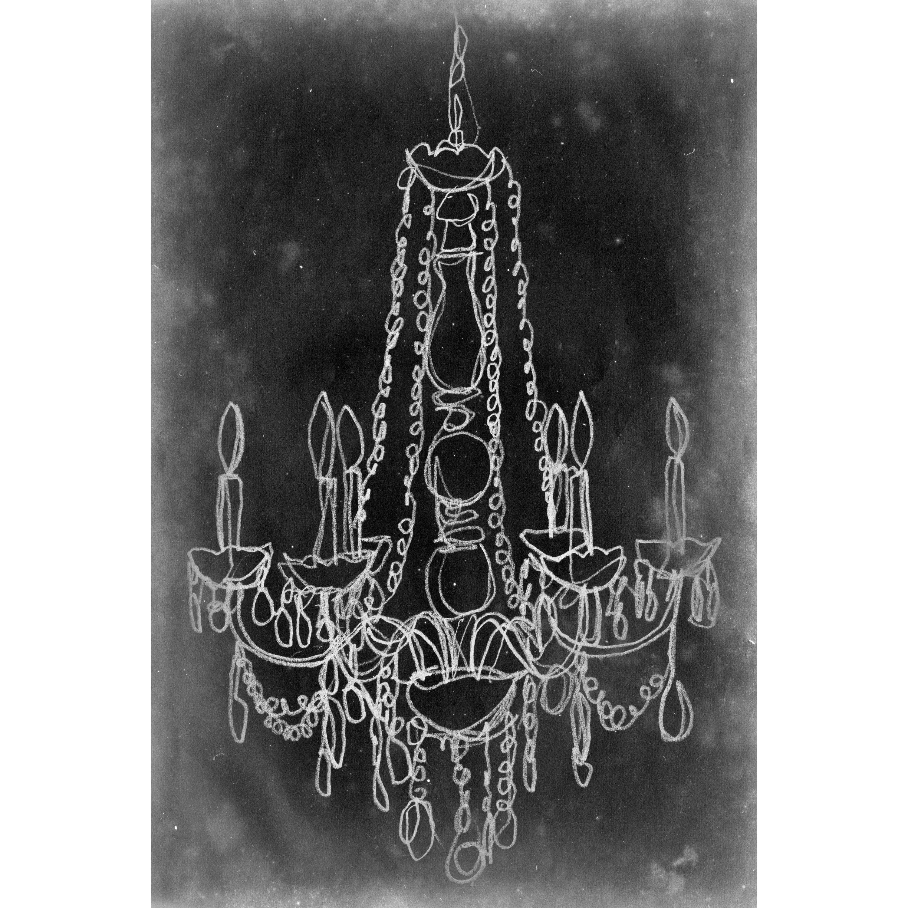 Marmont Hill "Chalkboard Chandelier I" Painting Print on Wrapped Canvas