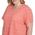 thumbnail image 4 of Alfred Dunner Womens Plus-Size Textured Chevron Lace Back Tee, 4 of 4