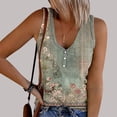thumbnail image 2 of Yievot Womens Oversized V Neck Tank Tops Summer Ribbed Sleeveless Shirts Casual Loose Button Up Cami Knit Tees On Clearance Army Green M, 2 of 5