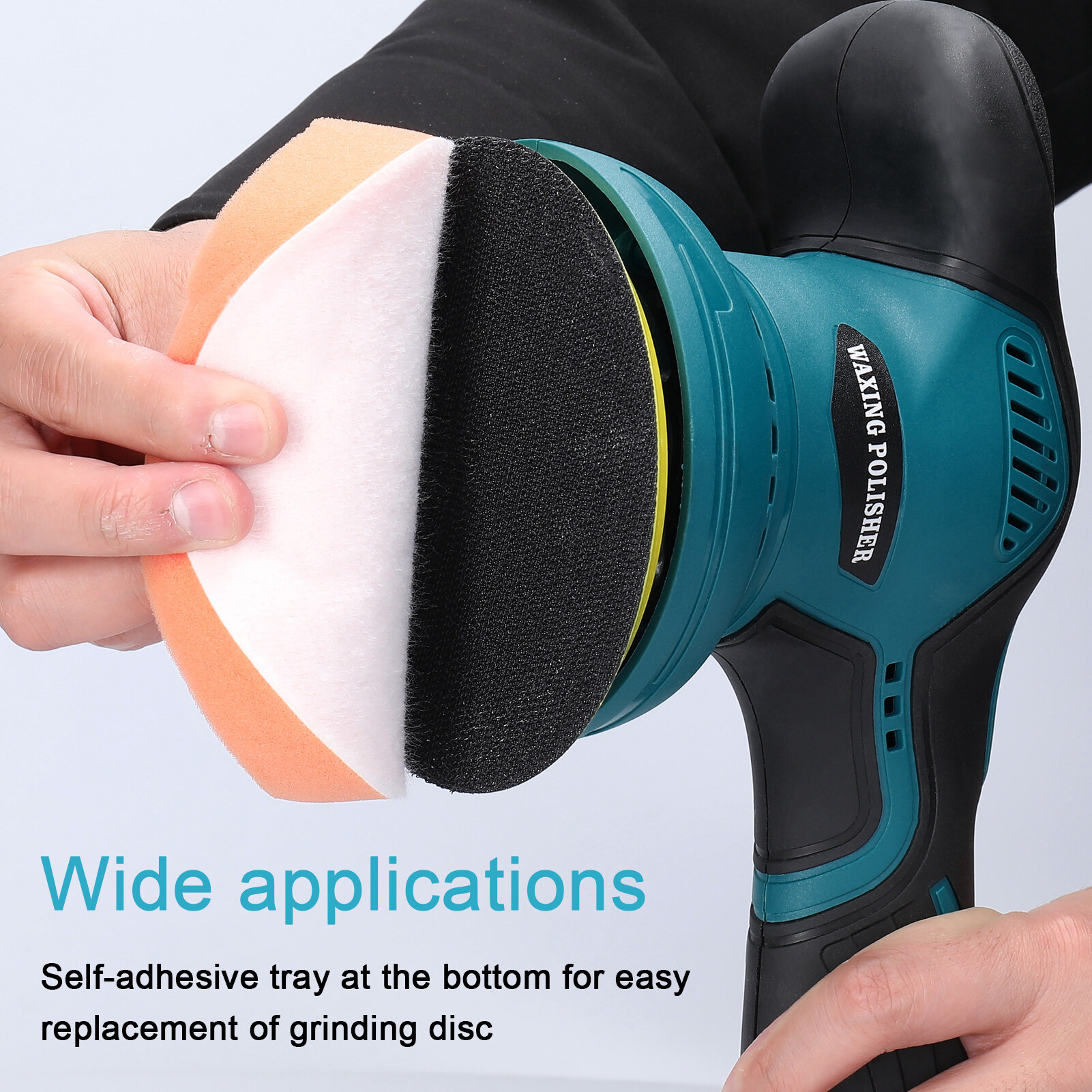 Cordless Eccentric Car Polisher 8 Gears of Speeds Adjustable Electric Auto Polishing Machine Multifunctional Metal Waxing Wood Grinding Rust Removal Machine