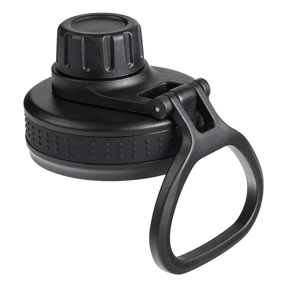 Wide Mouth Water Bottle Spout Replacement Lid - Leak-Proof, Durable, Compatible with 12-64oz Sports Bottles, Three-Finger Design, Black