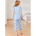 thumbnail image 4 of EKOUAER Pajamas for Women Set Short Sleeve Pj Sets Pullover Tops & Capri Pants 2 Piece Sleepwear Loungewear, 4 of 6