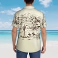 thumbnail image 4 of Balery Wild West Desert With Cowboys Camisas hawaianas de manga corta para hombre, camisas playeras de corte holgado, camisas de vacaciones con botones,X-Large, 4 of 7