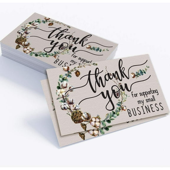Business Thank You Cards - 3.5" x 2" Standard Business Card - Set of 50 - Blank Stationery - Beautiful and Minimalist Business Thank You Cards for Under $10!