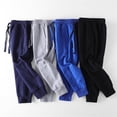 thumbnail image 5 of CPNG Baby Toddler Kid Boys Girls Casual Wide Leg Solid Color Sweatpants Elastic High Waist Loose Pants Drawstring Casual Pants(Blue,3-4 Years), 5 of 5