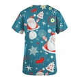 thumbnail image 3 of Luxalzxs Scrub Tops for Women Snowflakes Printed Short Sleeve Nurse Working Uniform with Pocket Summer Holiday Tunic Blouse, 3 of 4