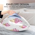 thumbnail image 4 of Yayeee Pillowcase Standard Size Set of 2 Satin Wrinkle Resistant Envelope Pillow Case, Pink Cartoon Ice Cream, 4 of 8