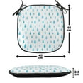 thumbnail image 4 of Blue and White Chair Seating Cushion Set of 2, Watercolor Drip Drops Pattern in Various Sizes Terrain Humidity Zone Sign, Seat Pads for Office with Anti-slip Backing, 16"x16", Blue White, by Ambesonne, 4 of 7
