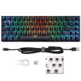 thumbnail image 1 of Teclado mecánico inalámbrico de 2,4G, negro, 68 teclas, retroiluminación dinámica RGB, teclado inalámbrico para juegos para Windows, interruptor negro, 1 of 8