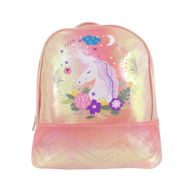 Mochila Infantil La Merced Tornasol Rosa Claro y Diseño Brillante