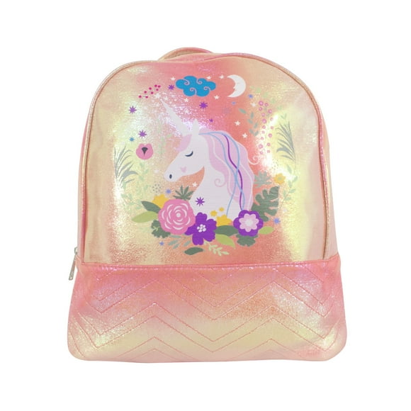 Mochila Infantil La Merced Tornasol Rosa Claro y Diseño Brillante