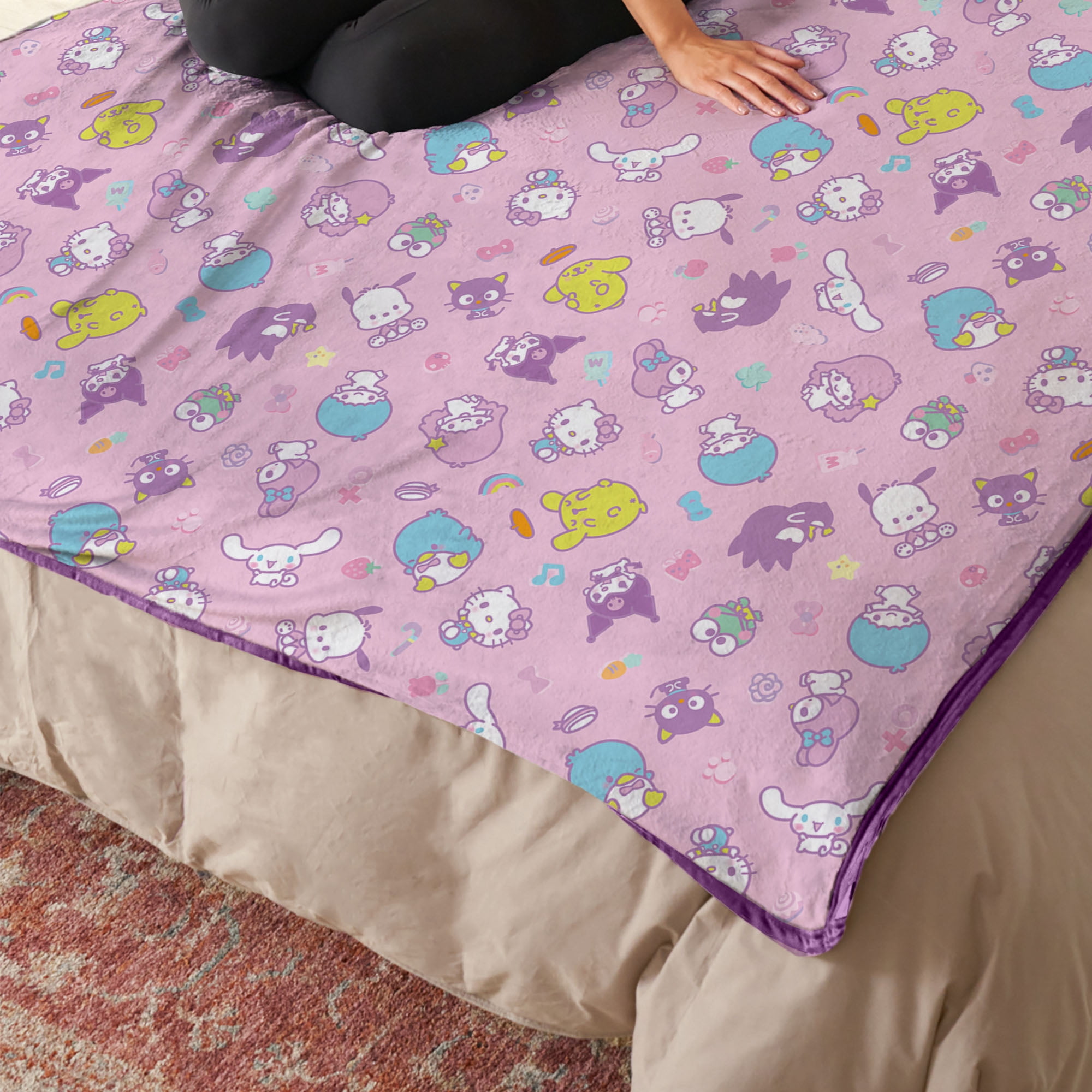 Hello Kitty Dreamy Drop Cloud Throw Blanket 90x90 inches