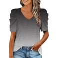 thumbnail image 1 of B91xZ Hauts pour Women 2024 Chemises Décontractées à Manches Courtes Col Rond Pull-Over, Noir L, 1 of 4