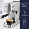 thumbnail image 4 of Laekerrt Espresso Machine 20 Bar Espresso Maker CMEP02 with Milk Frother Steamer, Home Expresso Coffee Machine for Cappuccino and Latte (Silver, Stainless Steel) Gift for Men, Coffee Lovers, 1350W, 4 of 8