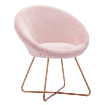 Duhome Faux Fur Accent Chairs Velvet Vanity Chair Makeup Chair for Living Room Bedroom, Pink
