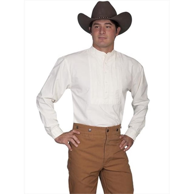 Scully RW218-IVO-M Rangewear 100 Percent Cotton Mens Newill Shirt - Ivory- Medium