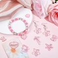thumbnail image 3 of 1 caja de 32 piezas de 8 estilos de dijes de flores de metal rosa, dijes de corazón de aleación pintados con aerosol, cuentas de perla, corazones de amor, colgantes florales de gato y gatito, 3 of 5