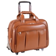 McKlein, R Series, DAMEN, Top Grain Cowhide Leather, 17" Leather Patented Detachable -Wheeled Laptop Briefcase