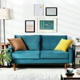 thumbnail image 3 of 56.3'' Velvet Round Arm Loveseat, Couch with Solid Wood Frame, for Guest Room, Teenager's Room, and Small Apartment,33.1'' H x 56.3'' W x 31.1'' D, 3 of 5