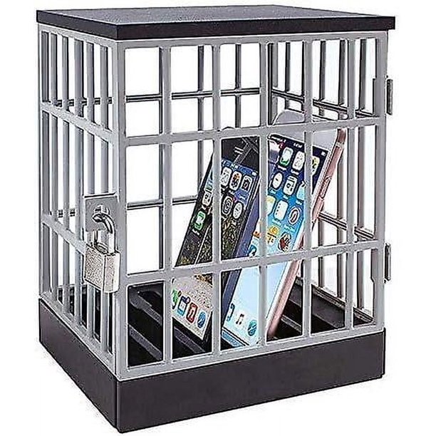Teléfono celular Bloqueo de prisión Soporte para teléfono inteligente Aula Escritorio en casa Oficina Almacenamiento Gadgets-Tiempo en familia $ Teléfono celular Prisión Jaula con cerradura-Aula