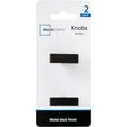 thumbnail image 5 of (2 pack) Mainstays Simple Modern Square 1-1/4 in. (32 mm) Matte Black Cabinet Bar Knob (2-Pack), 5 of 6