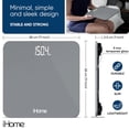thumbnail image 3 of iHome Digital Battery Powered Bathroom Scale with Backlit LCD 400 lbs Capacity, Gray, 3 of 7