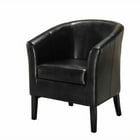 Mainstays Faux Leather Bucket Accent Chair, Black - Walmart.com