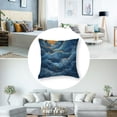 thumbnail image 5 of Acheng Gold and Blue Abstract Art Short Plush Pillowcase Set of 2 White, 5 of 7